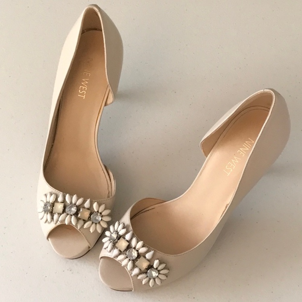 Nine West Open Toe Heels, Size 7m - image 1